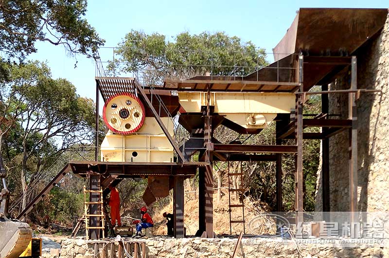 CJ顎式破碎機破碎生產現(xiàn)場 CJ顎式破碎機破碎生產現(xiàn)場