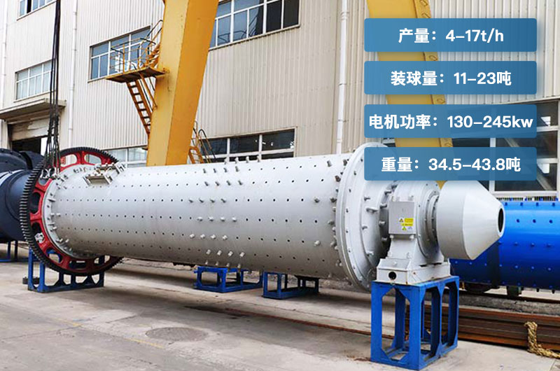 183球磨機(jī)一小時(shí)產(chǎn)量多少噸？有多重？各參數(shù)介紹