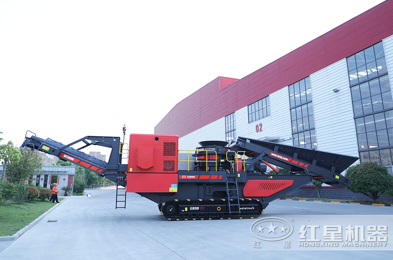 履帶式移動破碎站圖片，主機圓錐破