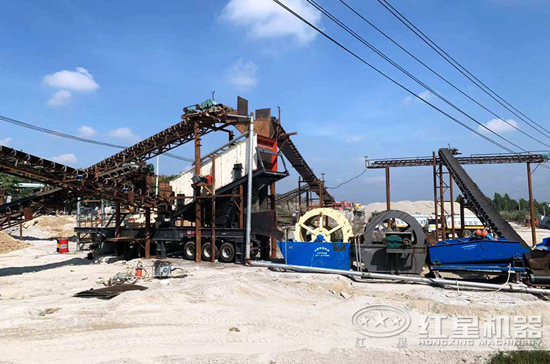 移動制砂機(jī)生產(chǎn)現(xiàn)場